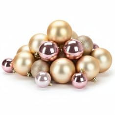 HOMESTYLING Božični okraski kroglice komplet 26 kosov zlato roza KO-CAN302030