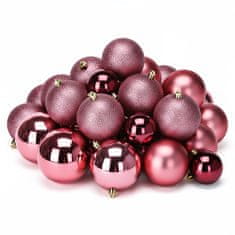 HOMESTYLING Božični okraski kroglice 26 kosov temno roza KO-CAN302060