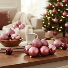 HOMESTYLING Božični okraski kroglice 26 kosov temno roza KO-CAN302060
