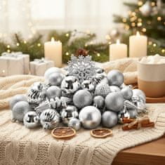 DomoDomo Božični okraski komplet 57 kosov srebrni KO-CAN304010