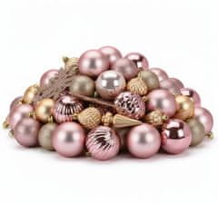 HOMESTYLING Božični okraski komplet 57 kosov zlato roza KO-CAN30404030