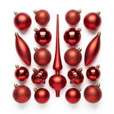 HOMESTYLING Božični okraski komplet 19 kosov rdeča KO-CAN305220