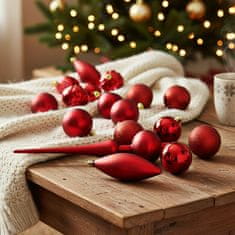HOMESTYLING Božični okraski komplet 19 kosov rdeča KO-CAN305220