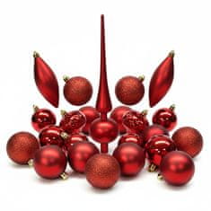 HOMESTYLING Božični okraski komplet 19 kosov rdeča KO-CAN305220