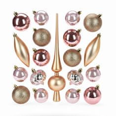 HOMESTYLING Božični okraski komplet 19 kosov zlato roza KO-CAN305230