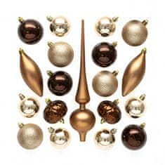 HOMESTYLING Božični okraski komplet 19 kosov jantar KO-CAN305240