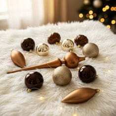 HOMESTYLING Božični okraski komplet 19 kosov jantar KO-CAN305240