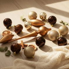 HOMESTYLING Božični okraski komplet 19 kosov jantar KO-CAN305240