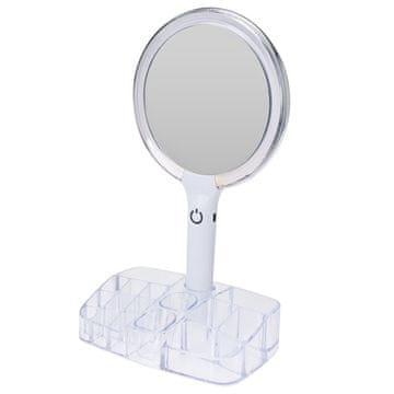 EXCELLENT Kozmetično ogledalo z LED lučko in organizatorjem 18 x 34,5 cm KO-170488360