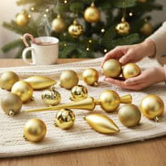 HOMESTYLING Božični okraski komplet 19 kosov zlate barve KO-CAN305200
