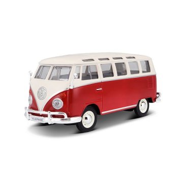 Maisto - Volkswagen Van Samba, bela/rdeča 1:25