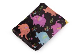 Zložljiva nakupovalna vrečka 49x40 cm polna - črni slon