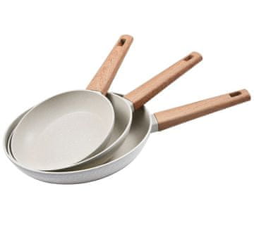 Bergner Komplet ponvic z naravno neprijemljivo prevleko 3 kosi 18, 22, 26 cm BG-34741-CR