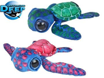 Destination Globoka plišasta želva 28 cm - mešanica barv (rdeča, zelena)