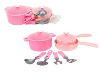 Komplet posod roza barve 9 kosov