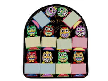 Silikonski magneti s papirnatimi bloki - mix sova (10 kosov)