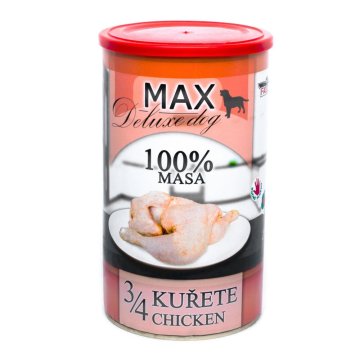 MAX Deluxe Dog 3/4 piščanec, v konzervi 1200 g