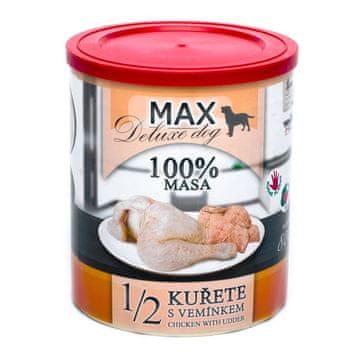 MAX Deluxe Dog 1/2 piščanca z vimenom, v konzervi 800 g