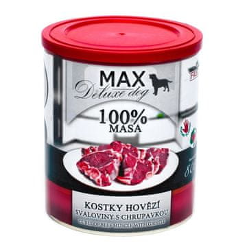 MAX Deluxe Dog goveje kocke s hrustancem, v konzervi 800 g
