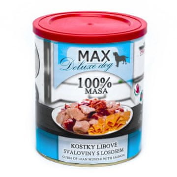 MAX Deluxe Dog puste mišične kocke z lososom, v konzervi 800 g