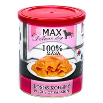 MAX Deluxe Dog kosi lososa, v konzervi 800 g