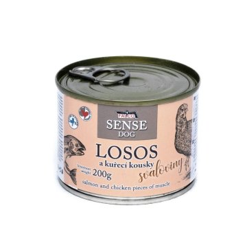 FALCO SENSE Dog losos in piščančji kosi, v konzervi 200 g
