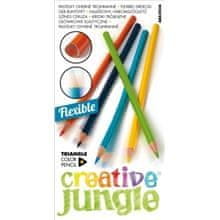 Kreativne barvice Jungle, prožne, 12 barv