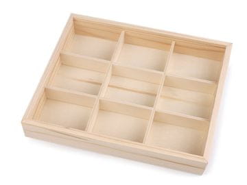 Lesena škatla / organizator z drsnim pokrovom - naravna st.