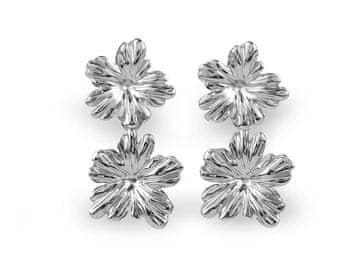 Uhani iz nerjavečega jekla za rože - srebrni