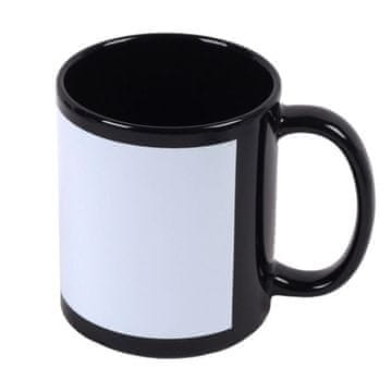 Vrč za tiskanje - 330 ml, črn z belim poljem