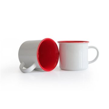 Vrč za tiskanje - 250 ml, bel, z rdečo notranjostjo