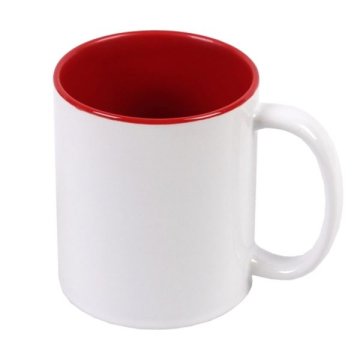 Vrč za tiskanje - 330 ml, bel, rdeča notranjost