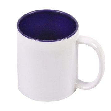 Vrč za tiskanje - 330 ml, bel, modra notranjost