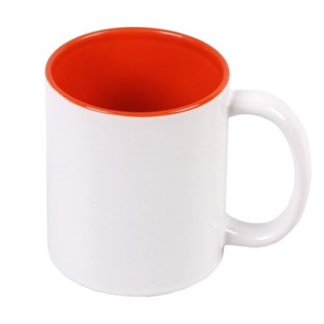 Vrč za tiskanje - 330 ml, bel, z oranžno notranjostjo