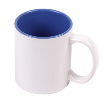 Vrč za tiskanje - 330 ml, bel, svetlo modra notranjost