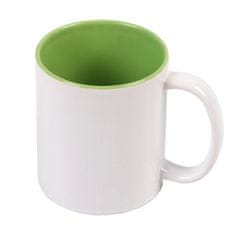 Vrč za tiskanje-330 ml, bel, svetlo zelena notranjost