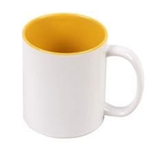 Vrč za tiskanje - 330 ml, bel, rumena notranjost