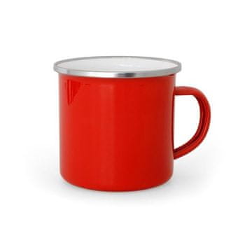Skodelica iz pločevine z emajliranim odtisom - 330 ml, rdeča