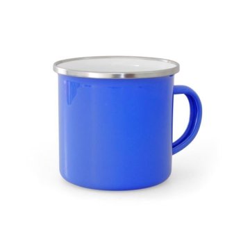 Skodelica iz pločevine z emajliranim odtisom - 330 ml, modra