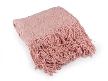 Pletena odeja / pregrinjalo z naramnicami 130x155 cm - prašek