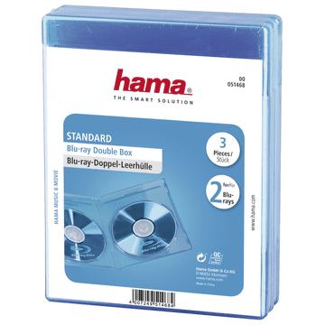 Hama Standard Double, ohišje za 2 diska Blu-ray, modro, pakiranje po 3