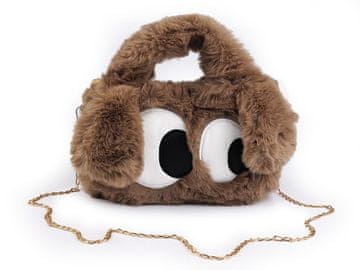 Dekliška plišasta torbica 25x16 cm - bež