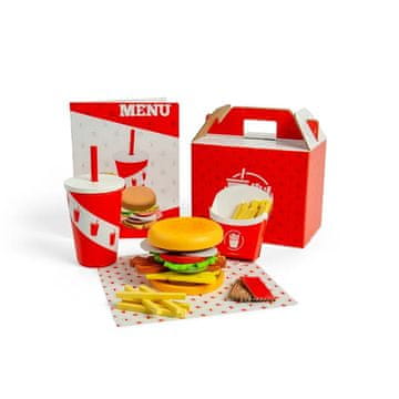 Bigjigs Toys Komplet hamburgerja in ocvrtega krompirčka