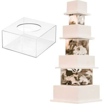 Akrilno stojalo za kvadratne torte, ki ga je mogoče napolniti - mezzanine 25x15cm - Cakesicq