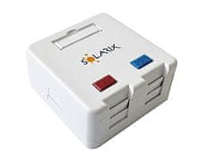 Modularna vtičnica Solarix za 2 tipki na mavčnokartonski plošči, bela SXMO-2-0-WH