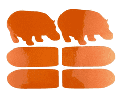 Odsevne nalepke ShamanRacing hippo set 6pcs oranžna