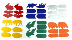 Odsevne nalepke ShamanRacing hippo set 6pcs oranžna