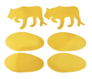 Odsevne nalepke ShamanRacing levinja set 6pcs rumena