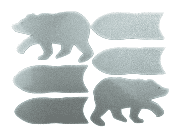 Odsevne nalepke ShamanRacing bear set 6pcs silver