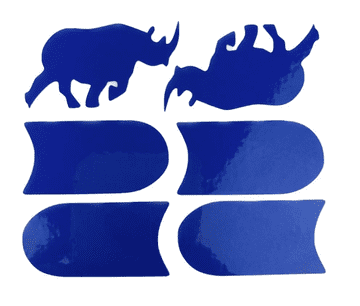 Odsevne nalepke ShamanRacing nosorog komplet 6 kosov modra